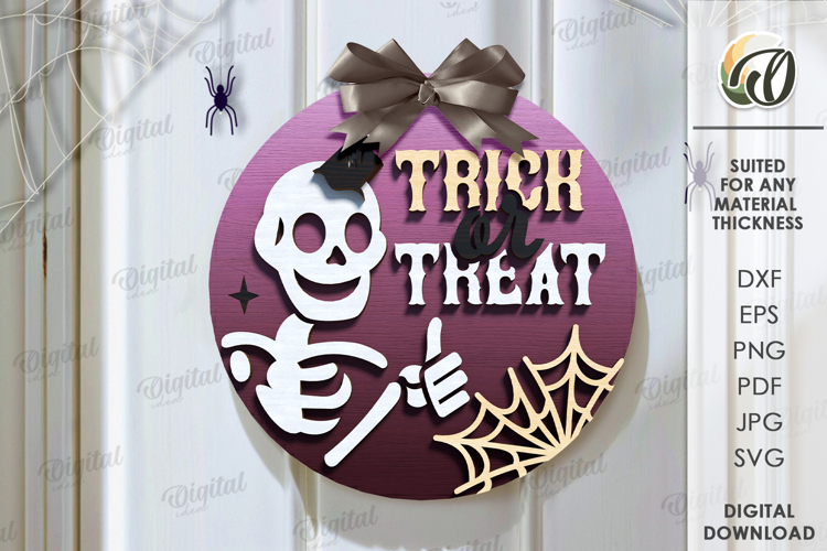 Halloween Round Sign Laser Cut. Halloween Decor SVG