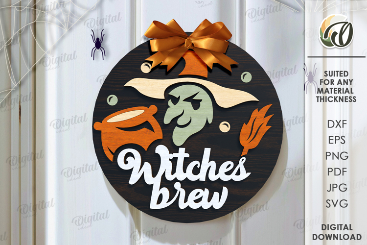 Halloween Round Sign Laser Cut. Halloween Decor SVG