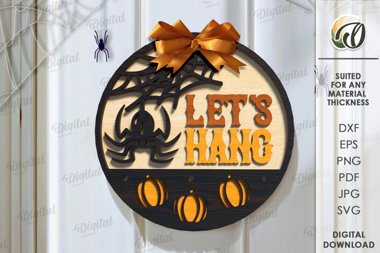 Halloween Round Sign Laser Cut. Halloween Decor SVG