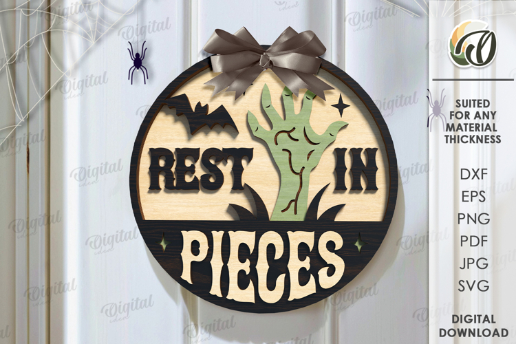 Halloween Round Sign Laser Cut. Halloween Decor SVG