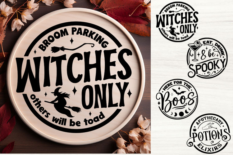 Halloween Round Porch Signs | 4 Cricut SVg files