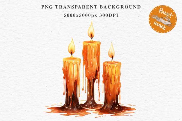 Halloween Scary Candles Clipart Pumpkin Fall PNG Scrapbook