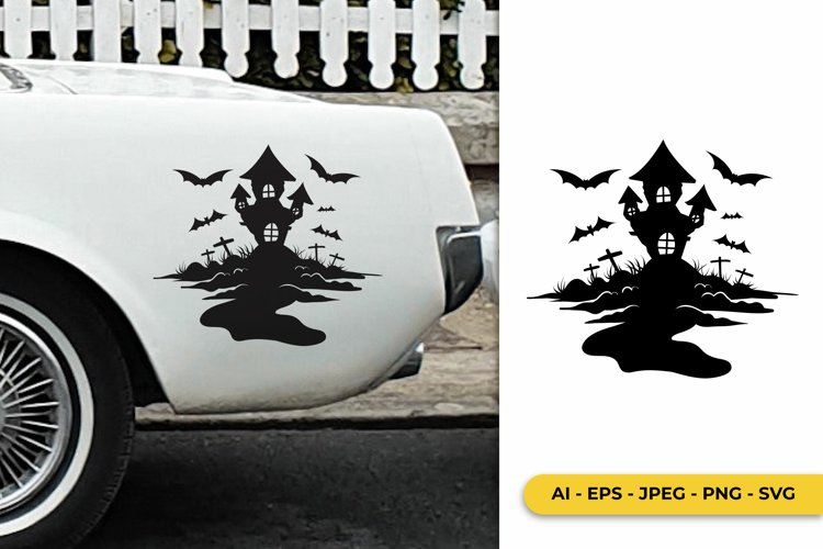Halloween Scene Decal SVG (2062062) SVGs Design Bundles