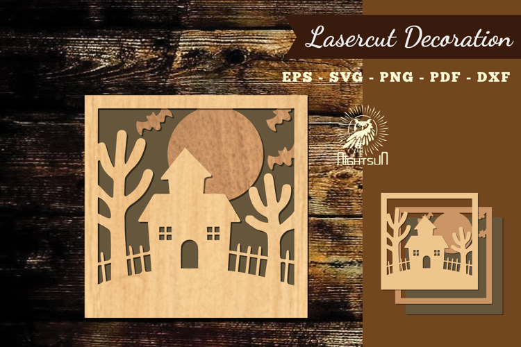 Halloween Scene Lasercut Decoration 1