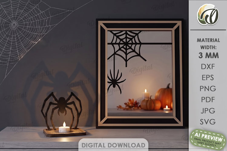 Halloween Shadow Candle Holder Lasercut. Tealight Holder SVG