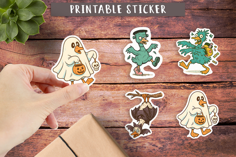 Halloween Silly Goose Stickers | Funny animal sticker