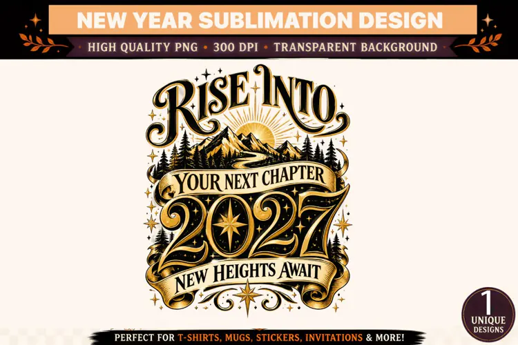 Rise Into 2027 PNG, New Heights Await New Year Sublimation D