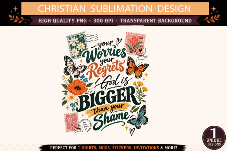Your Worries Your Regrets PNG, God Is Bigger Than Your Shame