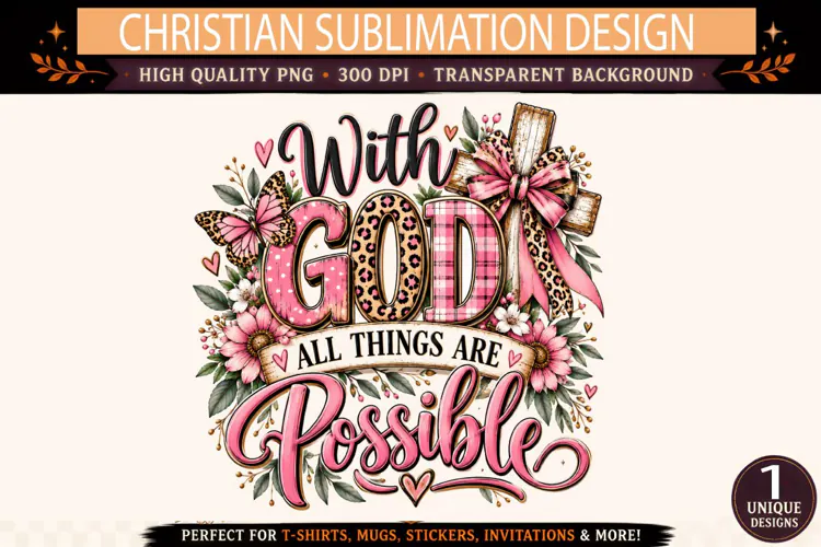 With God All Things Are Possible PNG, Christian Faith Sublim