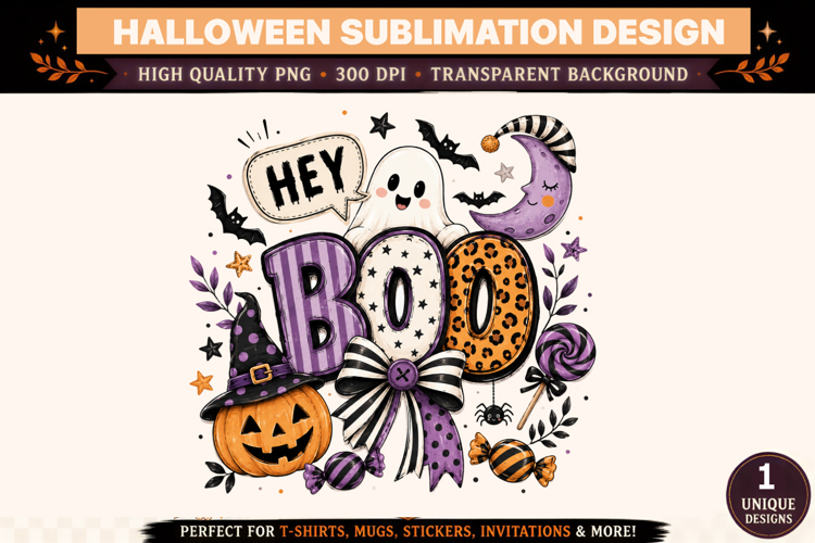 Hey Boo Sublimation|Halloween boo ghost Sublimation png