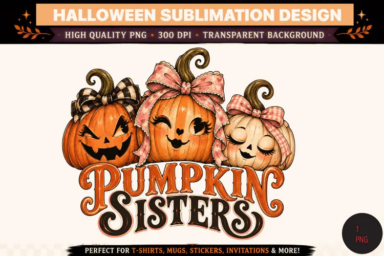 Pumpkin Sisters Halloween PNG