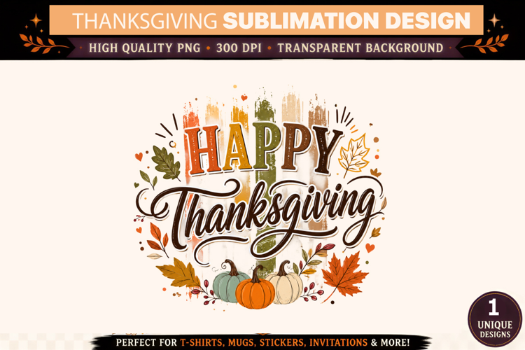 Happy Thanksgiving PNG, Thanksgiving Sublimation Design, Fal