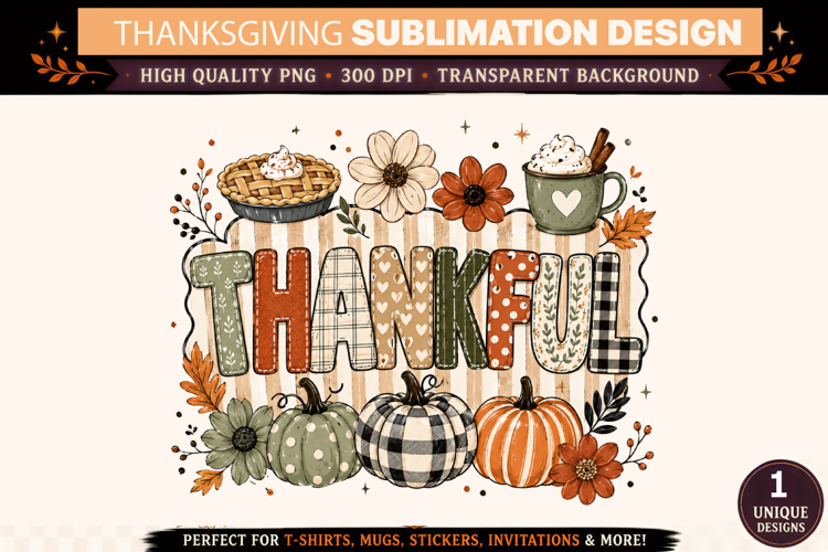 Thankful PNG, Thanksgiving Fall Shirt Design, Thankful