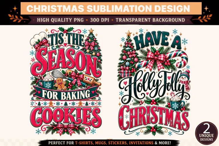 Tis the Season for Baking Cookies PNG ,Holly Jolly Christmas