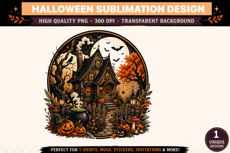 Halloween Haunted House Sublimation,Halloween png example image 1
