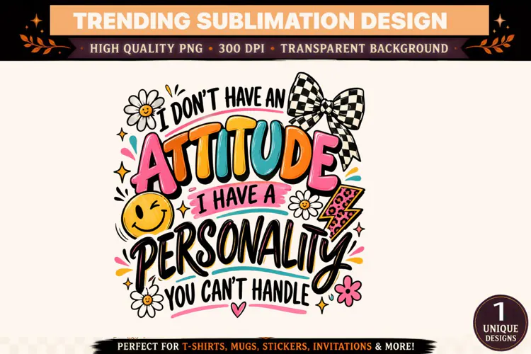 I Don't Have an Attitude I Have a Personality PNG, Sassy Quo