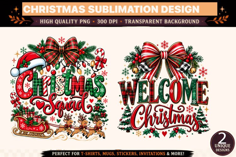 Christmas Squad and Welcome Christmas Designs example image 1