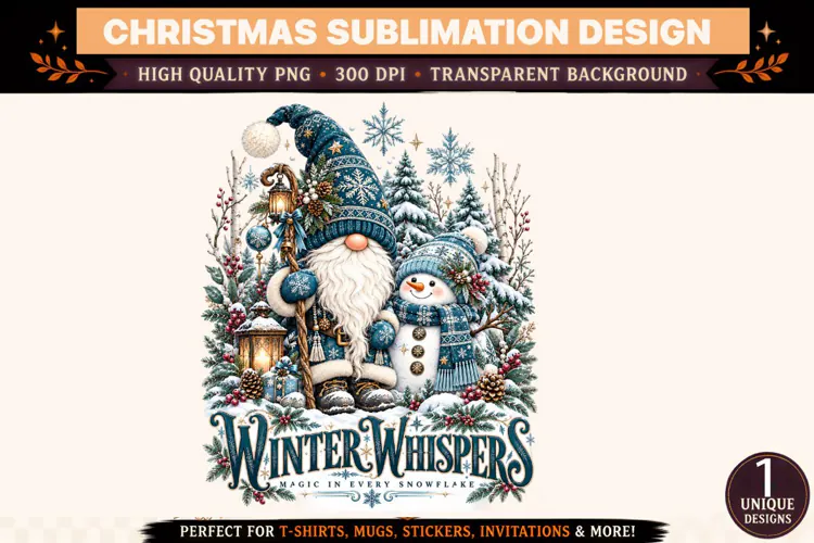 Winter Whispers Christmas Sublimation PNG