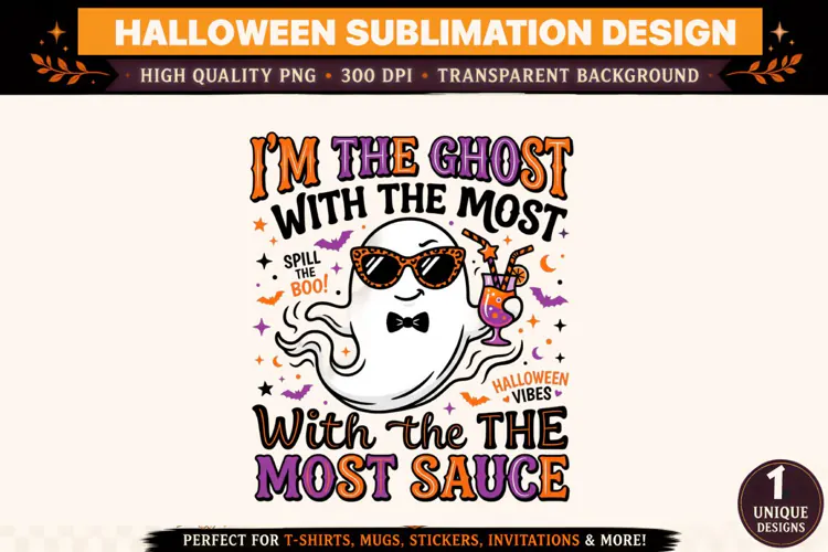 I'm the Ghost with the Most PNG, Funny Halloween Ghost Subli