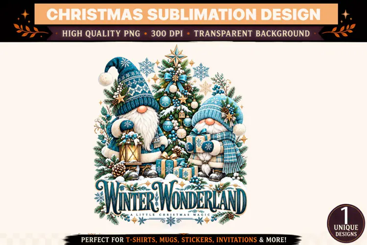 Winter Wonderland Christmas Gnome PNG