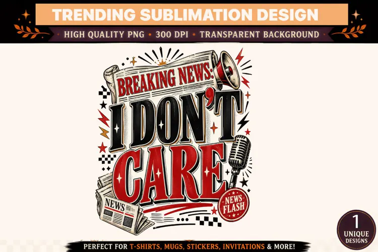 I Don't Care PNG, Breaking News Funny Sarcastic Quote T Shir