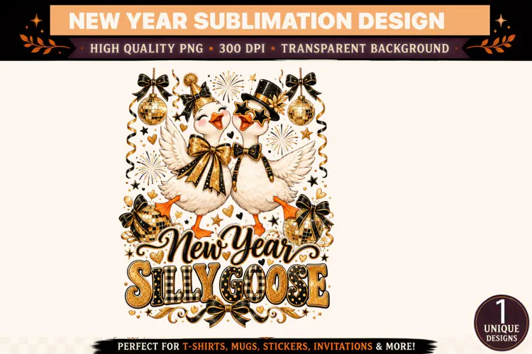 New Year Silly Goose PNG,