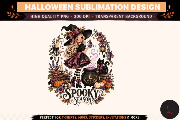 Spooky Season Witch Halloween PNG example image 1