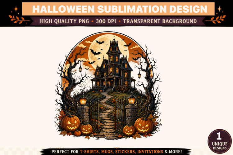 Halloween Haunted House Sublimation,Halloween png