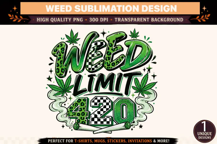 Weed Limit 420 PNG, Green Cannabis Sublimation Design, 420 D