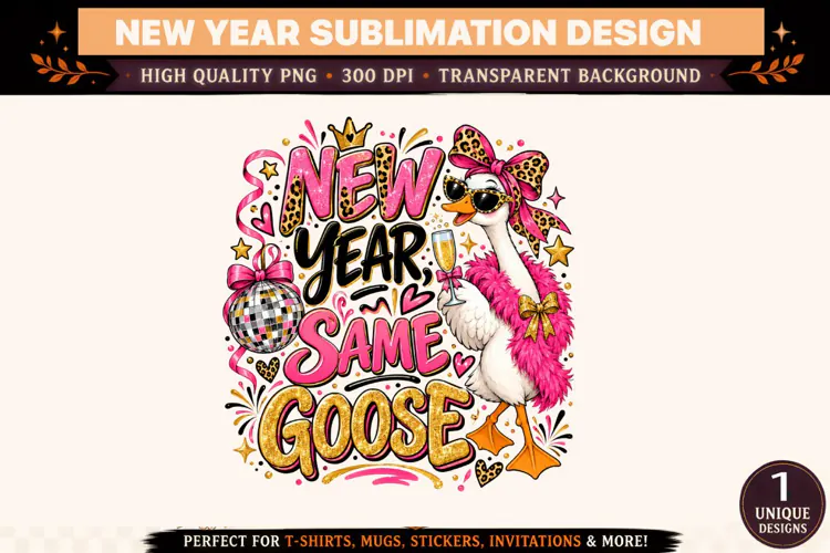 New Year Same Goose PNG, Funny New Year 2027 Sublimation Des