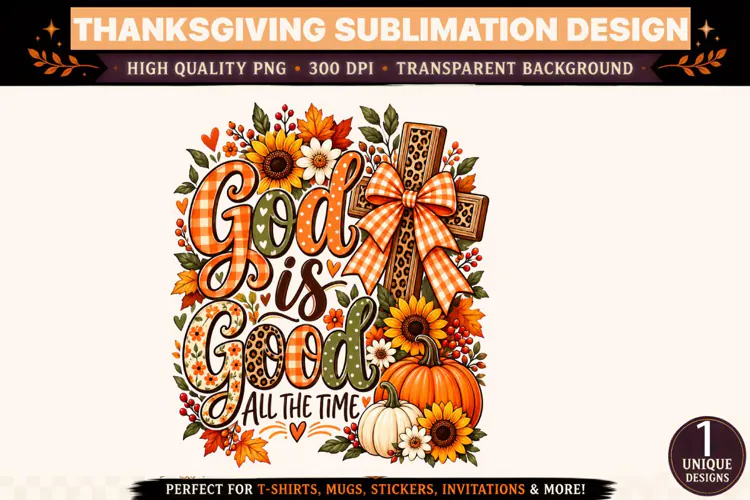 God Is Good All the Time PNG, Christian Thanksgiving Sublima