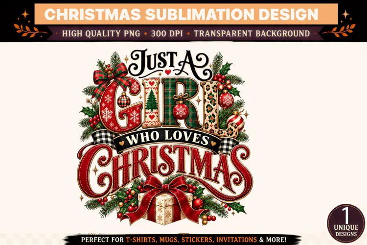 Just a Girl Who Loves Christmas PNG,