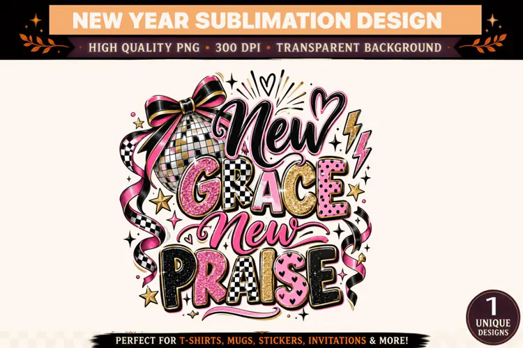 New Grace New Praise PNG, Christian New Year 2027 Sublimatio