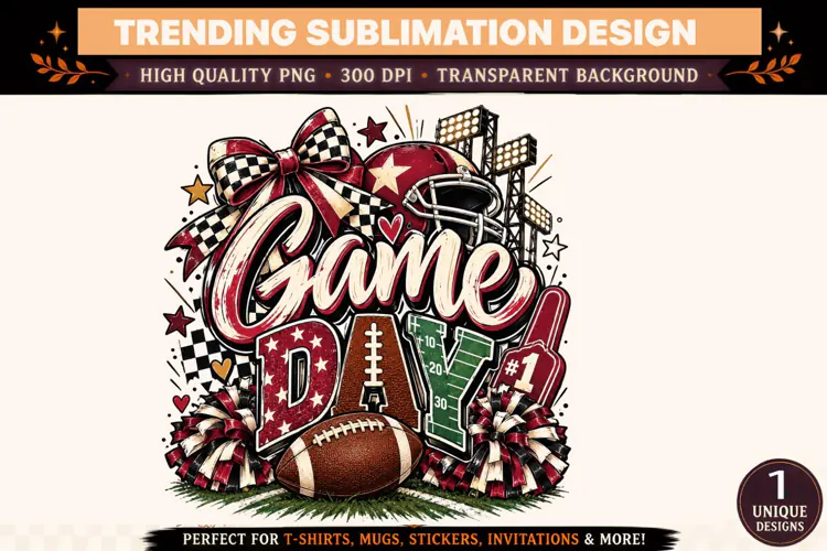 Game Day Football PNG, Football Sublimation Design, American