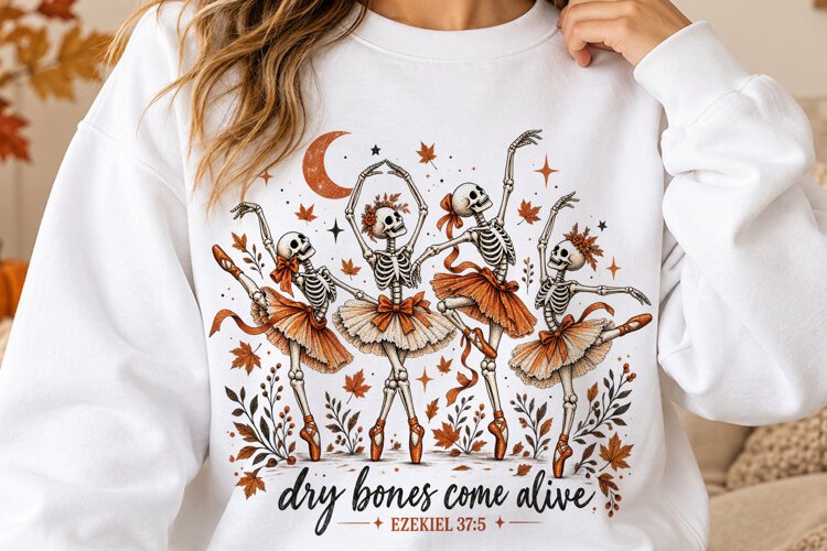 Skeleton Ballerina Halloween Dry Bones Come Alive PNG