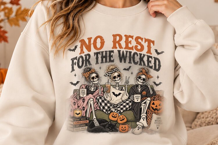 No Rest for the Wicked Halloween PNG