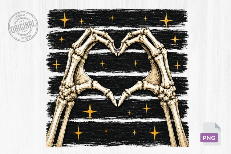 Halloween Skeleton Hand Stripes PNG