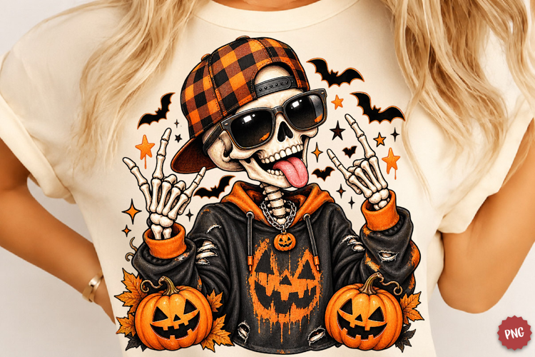 Trending Halloween Skeleton PNG, Spooky Season Png