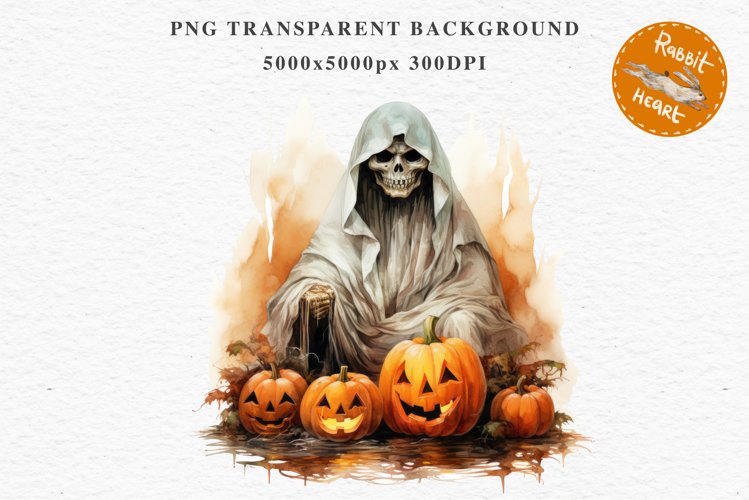 Halloween Skeleton Pumpkin Fall Clipart PNG Scrapbooking
