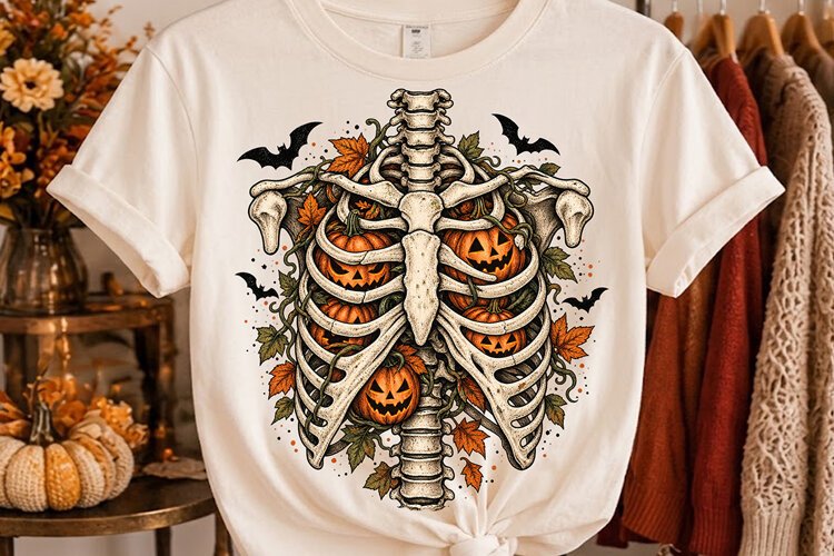 Halloween Skeleton Rib Cage PNG