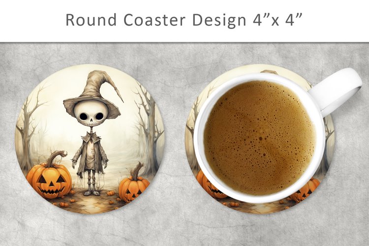Halloween Skeleton Round Coaster, kitchen decor