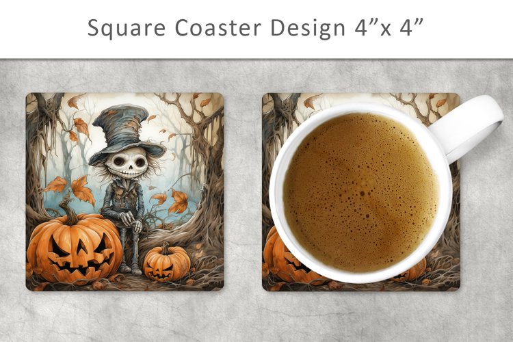 halloween skeleton square coasters, square magnets