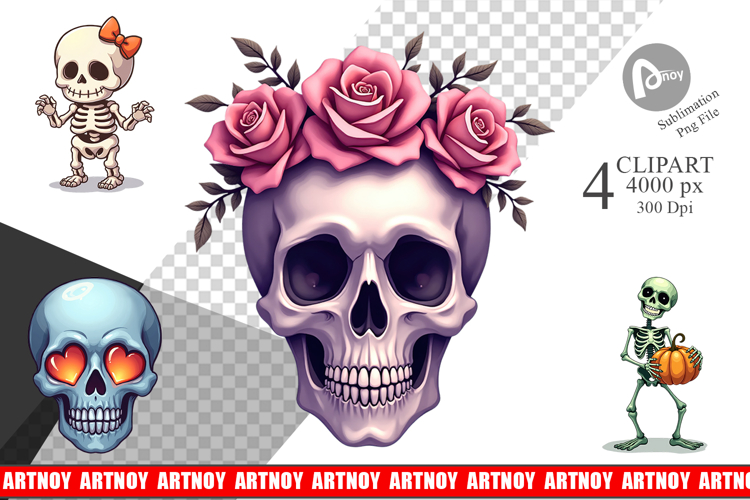 Skeleton Skulls Clipart