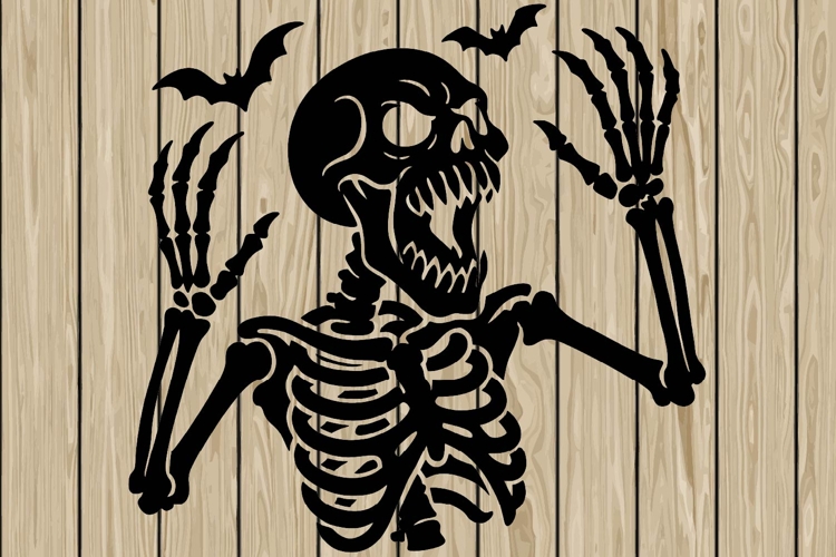 Halloween skelton stencil silhouette SVG