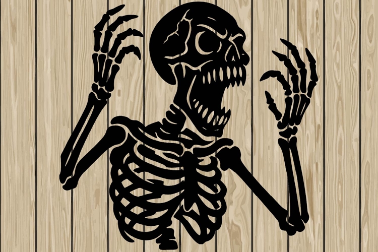 Halloween skelton stencil silhouette SVG