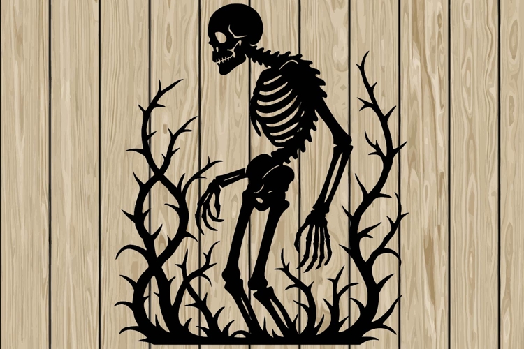 Halloween skelton stencil silhouette SVG