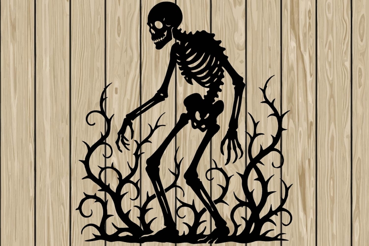 Halloween skelton stencil silhouette SVG