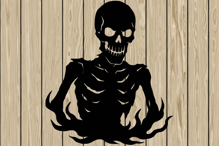 Halloween skelton stencil silhouette SVG