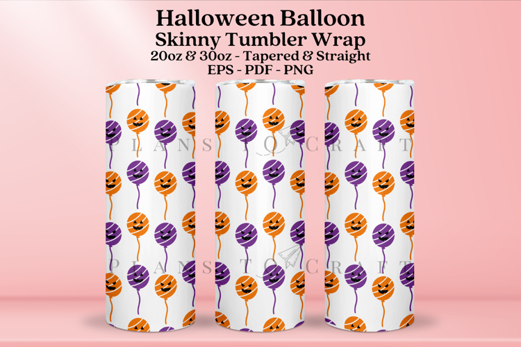Balloon Halloween Skinny Tumbler Sublimation Wrap