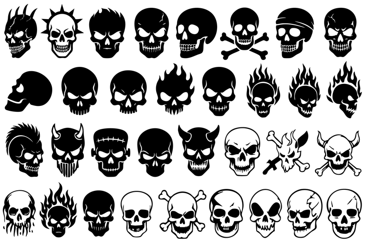 Skull SVG Bundle: Halloween Vector Clipart